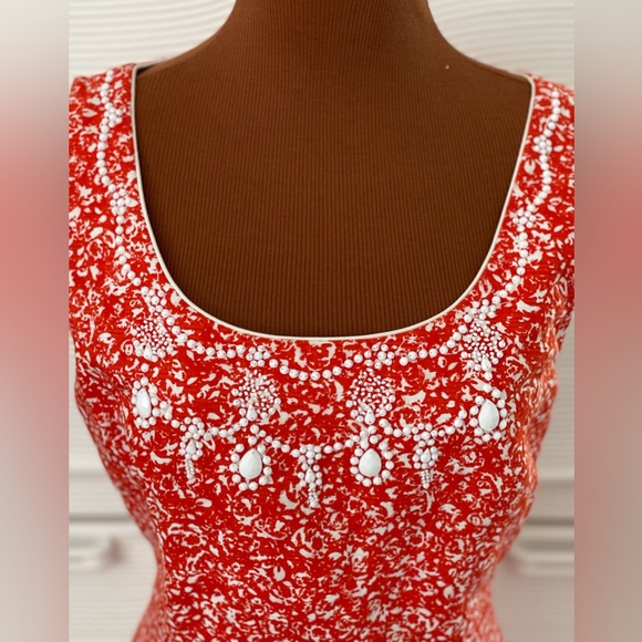 Tahara, orange/white sleeveless dress size 10 - Picture 2 of 6